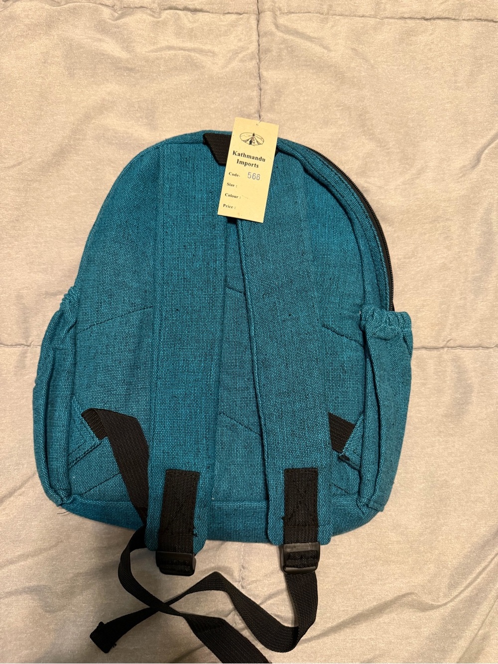 Teal & Black Mushroom Embroidered Backpack - Picture 2 of 7